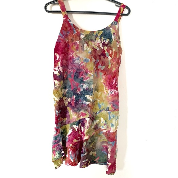 Lotus Traders Pink Butterfly Print Dress Size Medium - Picture 1 of 9